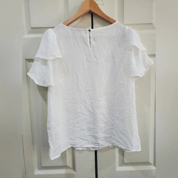 VINCE CAMUTO small‎ Tulip-Sleeve Top New Ivory - Picture 6 of 9